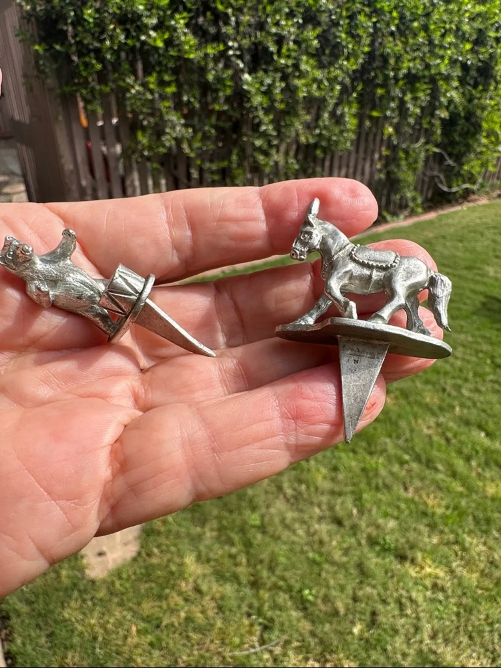 Vintage Pewter Animal and Circus Figure Cake Toppers - Set of 5